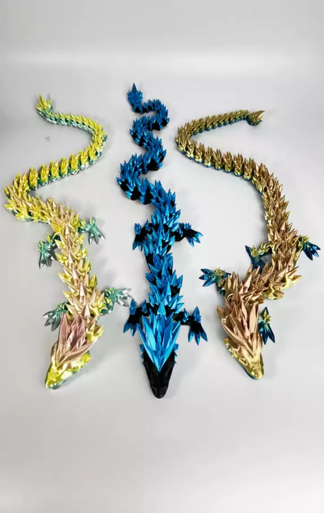 3D printed articulated crystal dragon